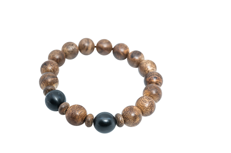 Agarwood Bracelet with Black Coral 12mm (BL6)