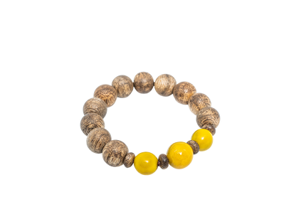 Argarwood Bracelet with Yellow Coral Natural Gemstone (BL1)